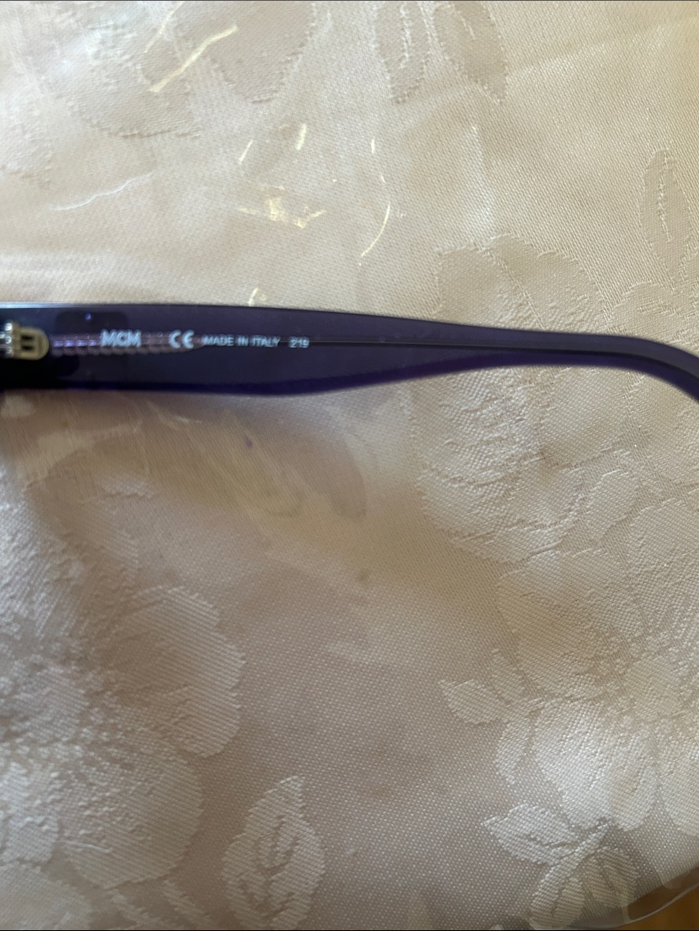 MCM Purple Sunglass Temple Arm with Subtle Logo - Picture 2 of 7